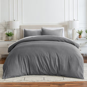 Sale - Washed Microfiber Duvet Cover & Sham Set - Bare Home