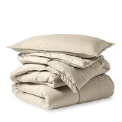 A down alternative comforter folded neatly