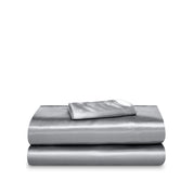 Satin sheet set folded and stacked neatly