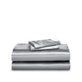 Satin sheet set folded and stacked neatly