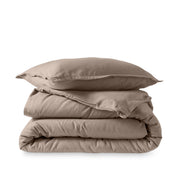 Flannel duvet set folded and stacked