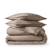 Flannel duvet set folded and stacked