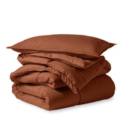 A down alternative comforter folded neatly