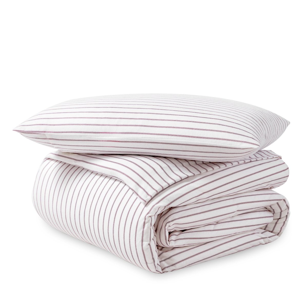 Flannel duvet set folded and stacked