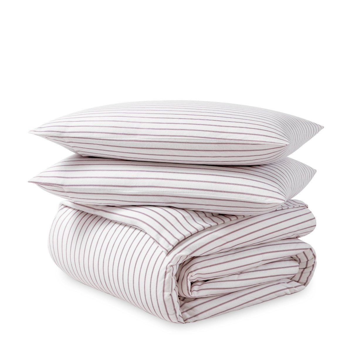 Flannel duvet set folded and stacked