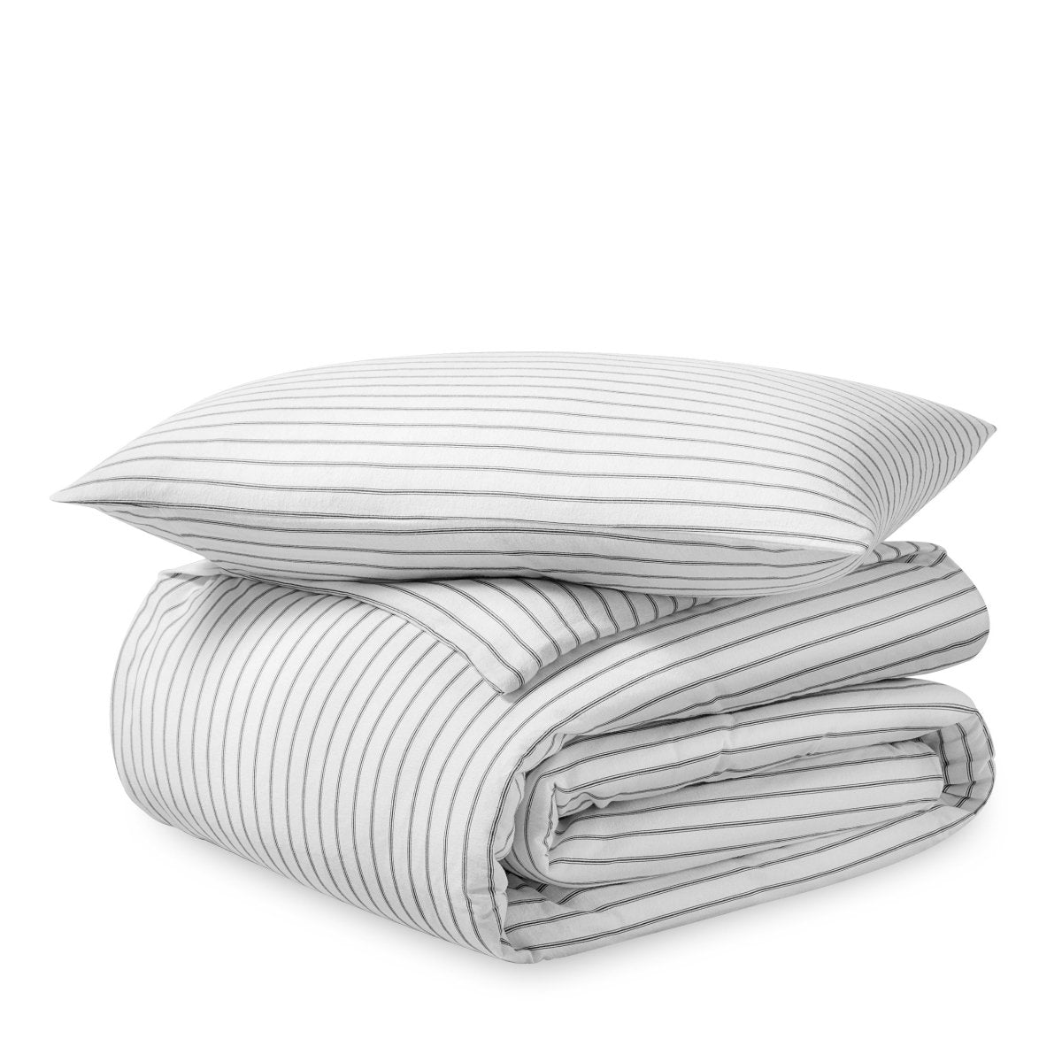 Flannel duvet set folded and stacked