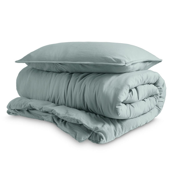 Washed Microfiber Duvet Cover & Sham Set - Bare Home
