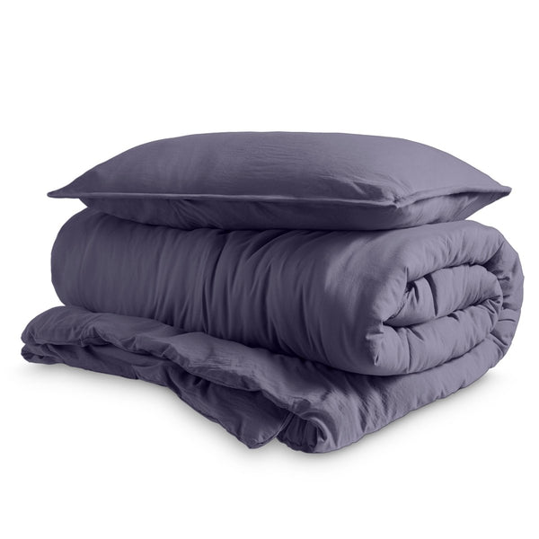 Washed Microfiber Duvet Cover & Sham Set - Bare Home