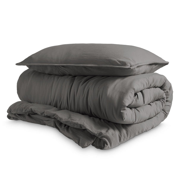 Washed Microfiber Duvet Cover & Sham Set - Bare Home