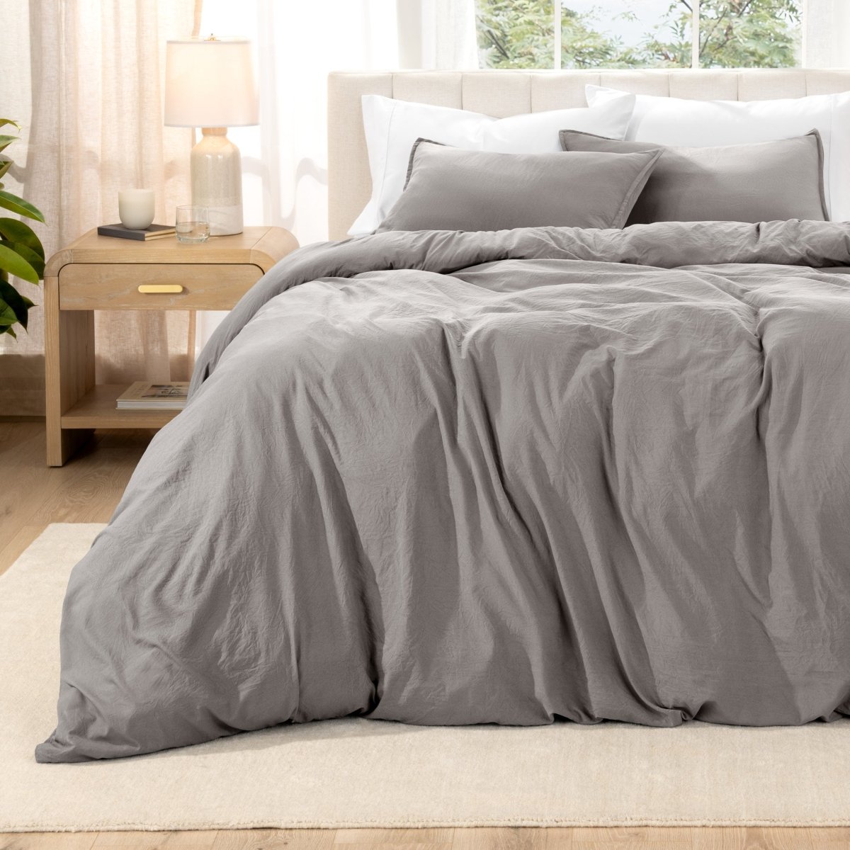 Washed Microfiber Duvet Cover & Sham Set - Bare Home