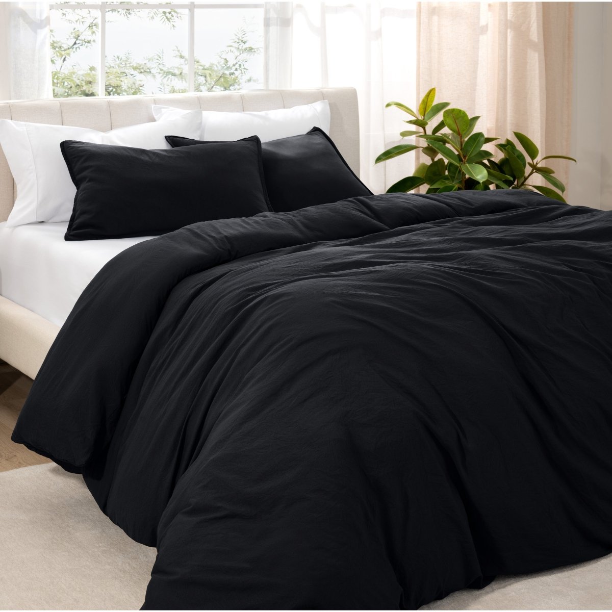 Washed Microfiber Duvet Cover & Sham Set - Bare Home