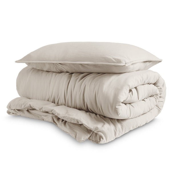 Washed Microfiber Duvet Cover & Sham Set - Bare Home