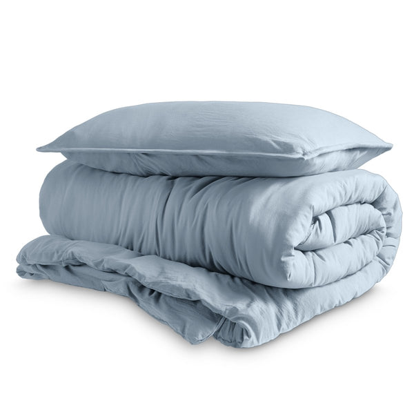 Washed Microfiber Duvet Cover & Sham Set - Bare Home