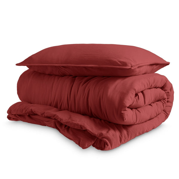 Washed Microfiber Duvet Cover & Sham Set - Bare Home