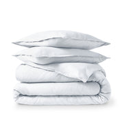 Flannel duvet set folded and stacked