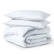 Solid color duvet set folded and stacked