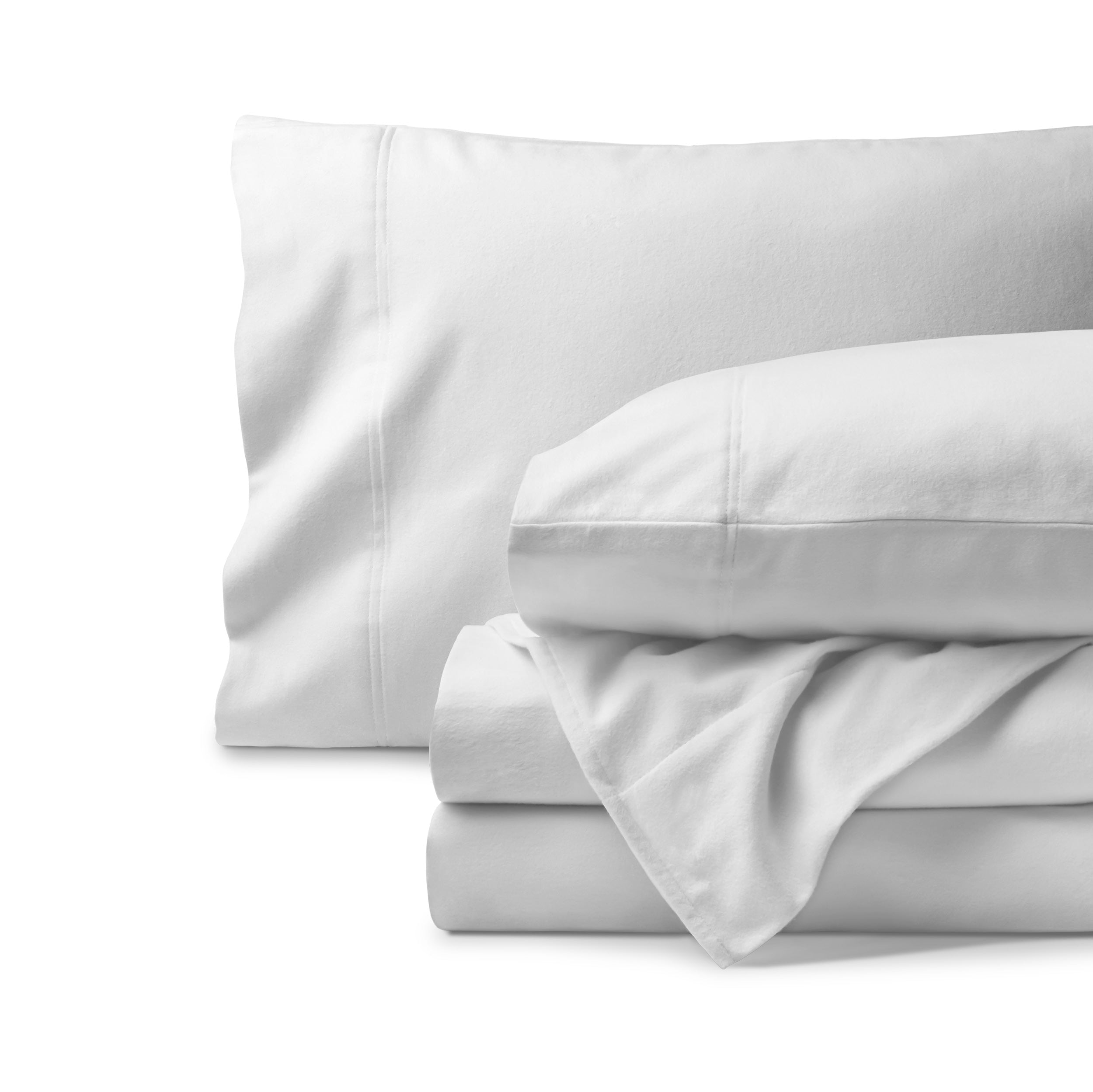 Organic flannel sheet set neatly folded