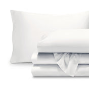 Set of TENCEL sheets and pillowcase on a white background