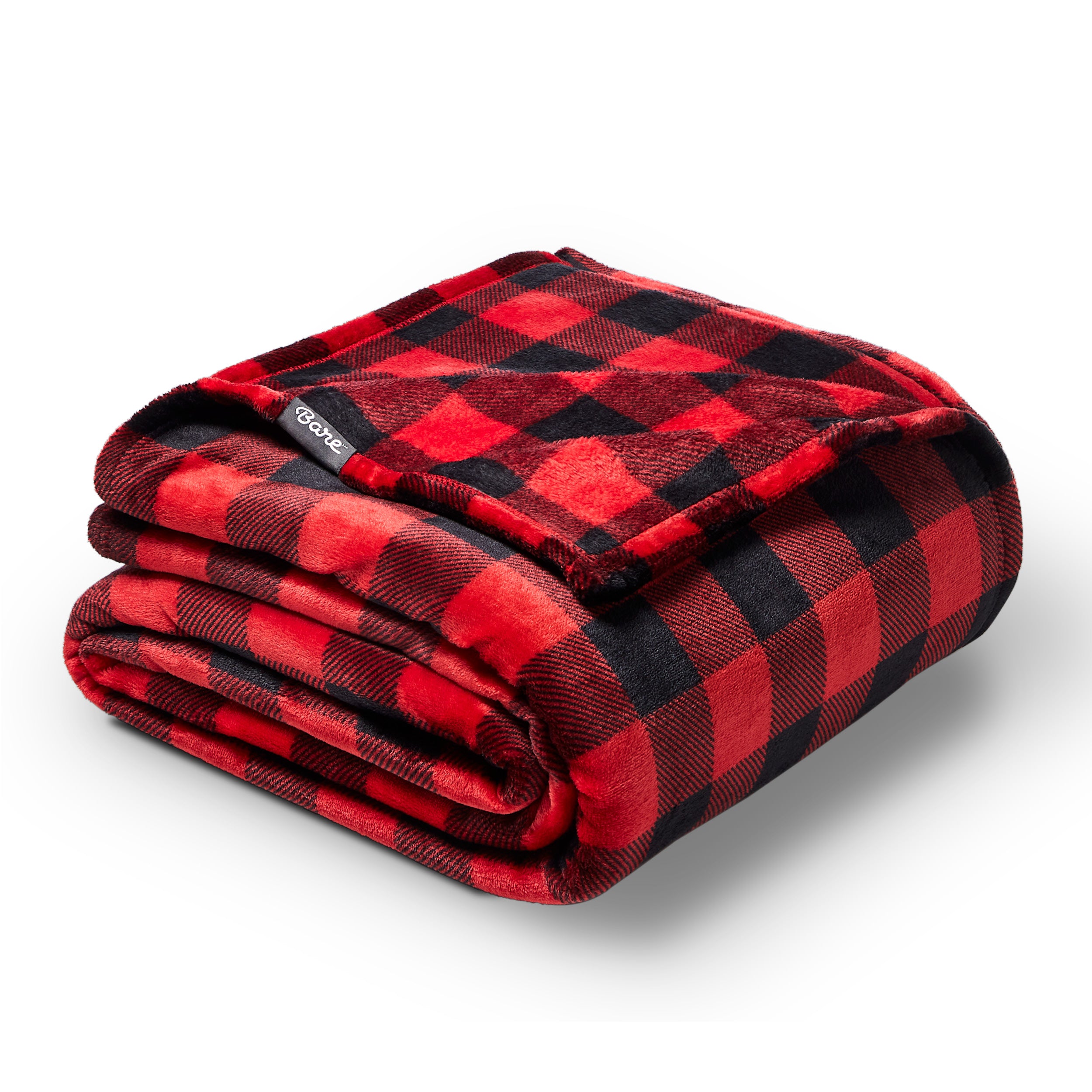 Buffalo Plaid microplush blanket folded neatly