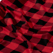 Close up of a plaid sheet showing the print