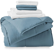 Coronet Blue Comforter White Sheets Bed-in-a-Bag