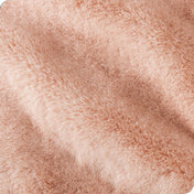 Close up showing the texture of faux fur blanket