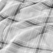 Close up of duvet cover fabric showing the soft texture