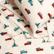 Close up of sheets and pillowcase on a bed