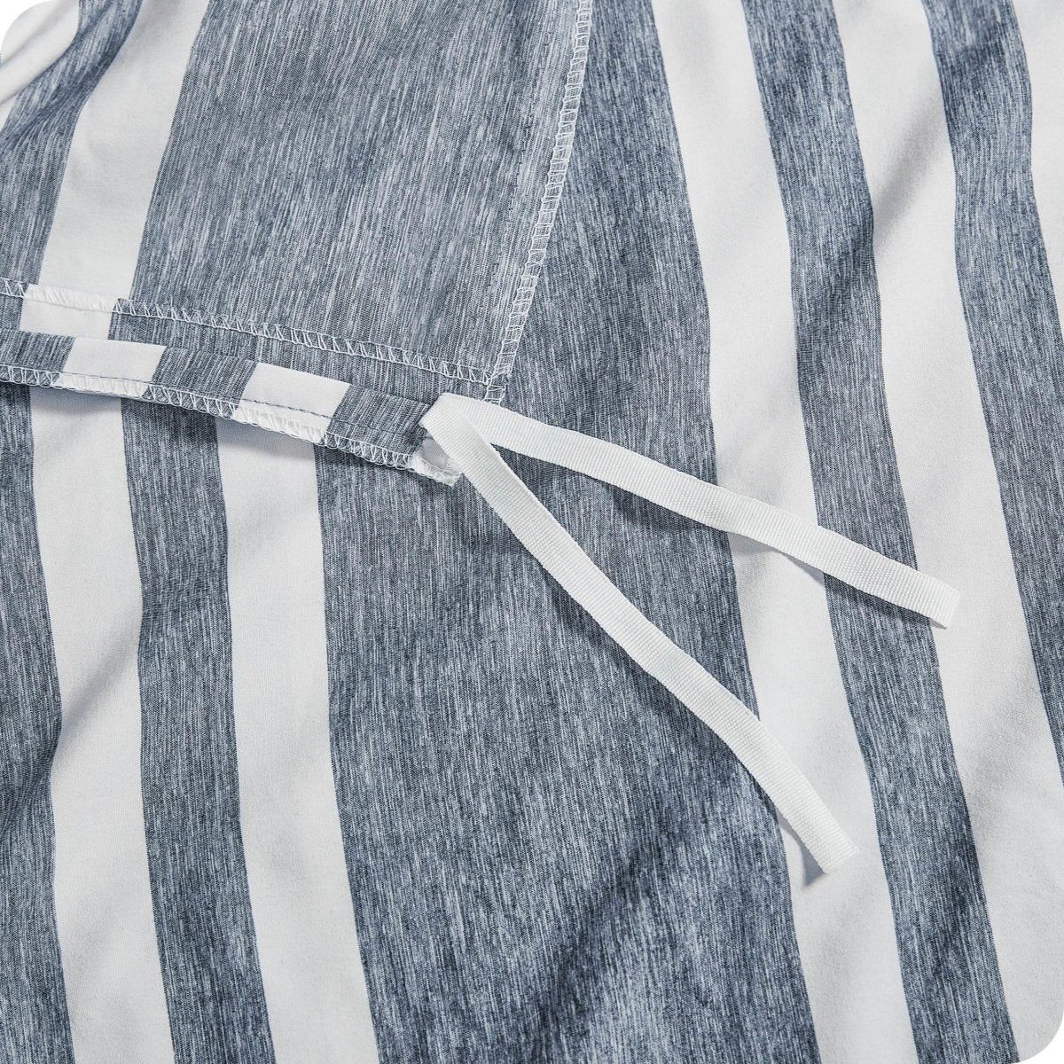 A close view of a microfiber duvet cover tie area.