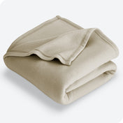 Oyster polar fleece blanket folded with 1 corner folded back