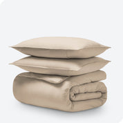 Duvet cover and shams stacked