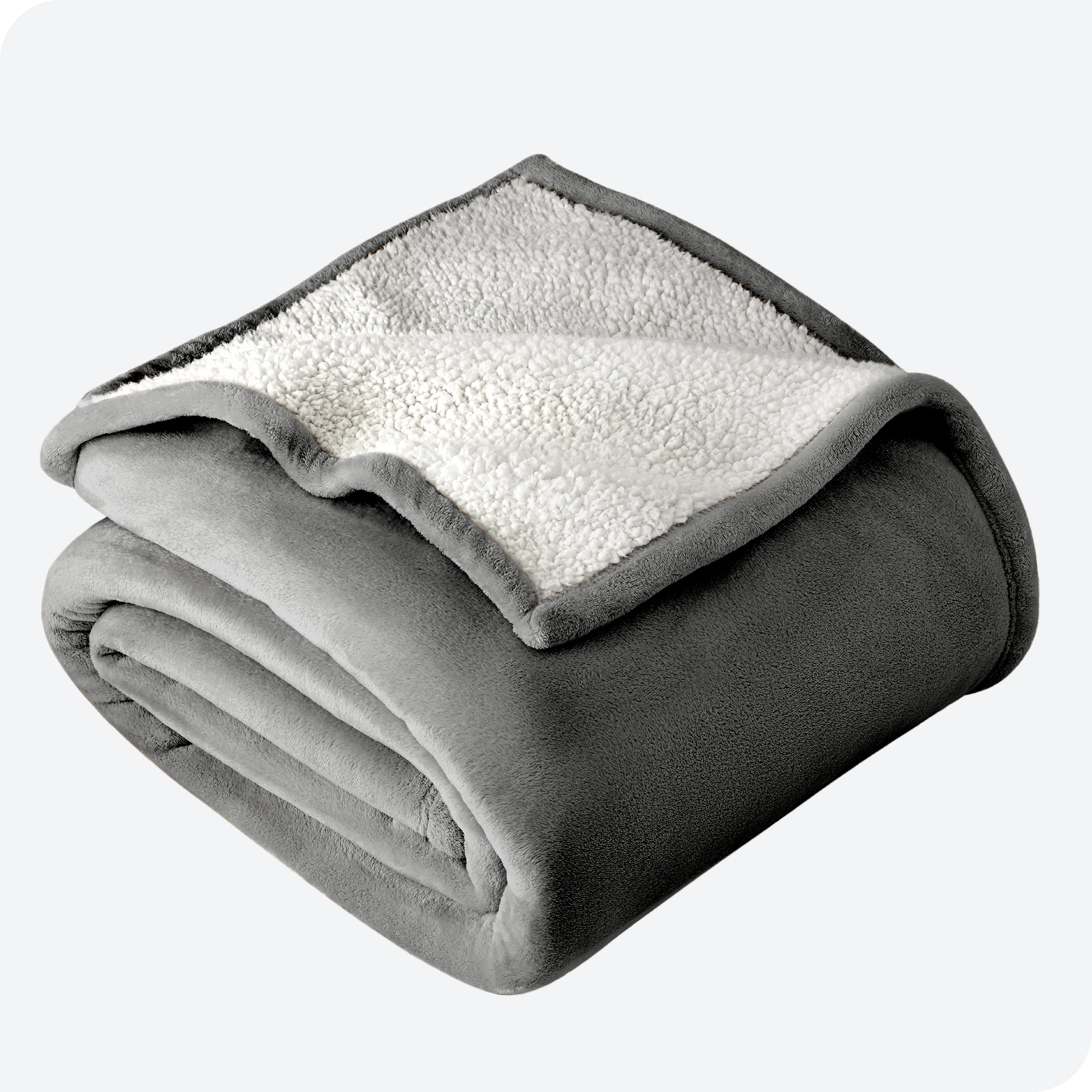Grey Sherpa Blanket folded