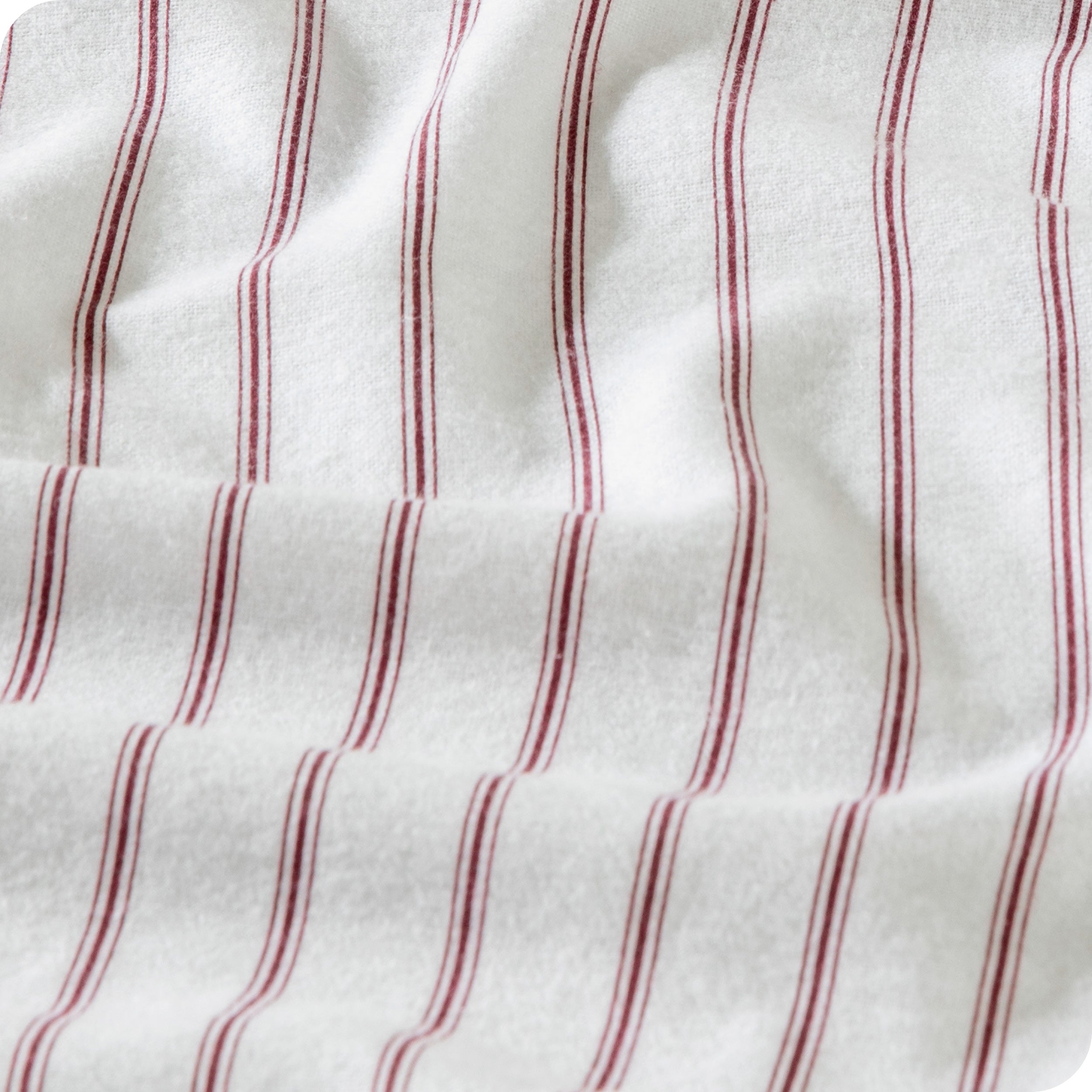 Close up of duvet cover fabric showing the soft texture and print