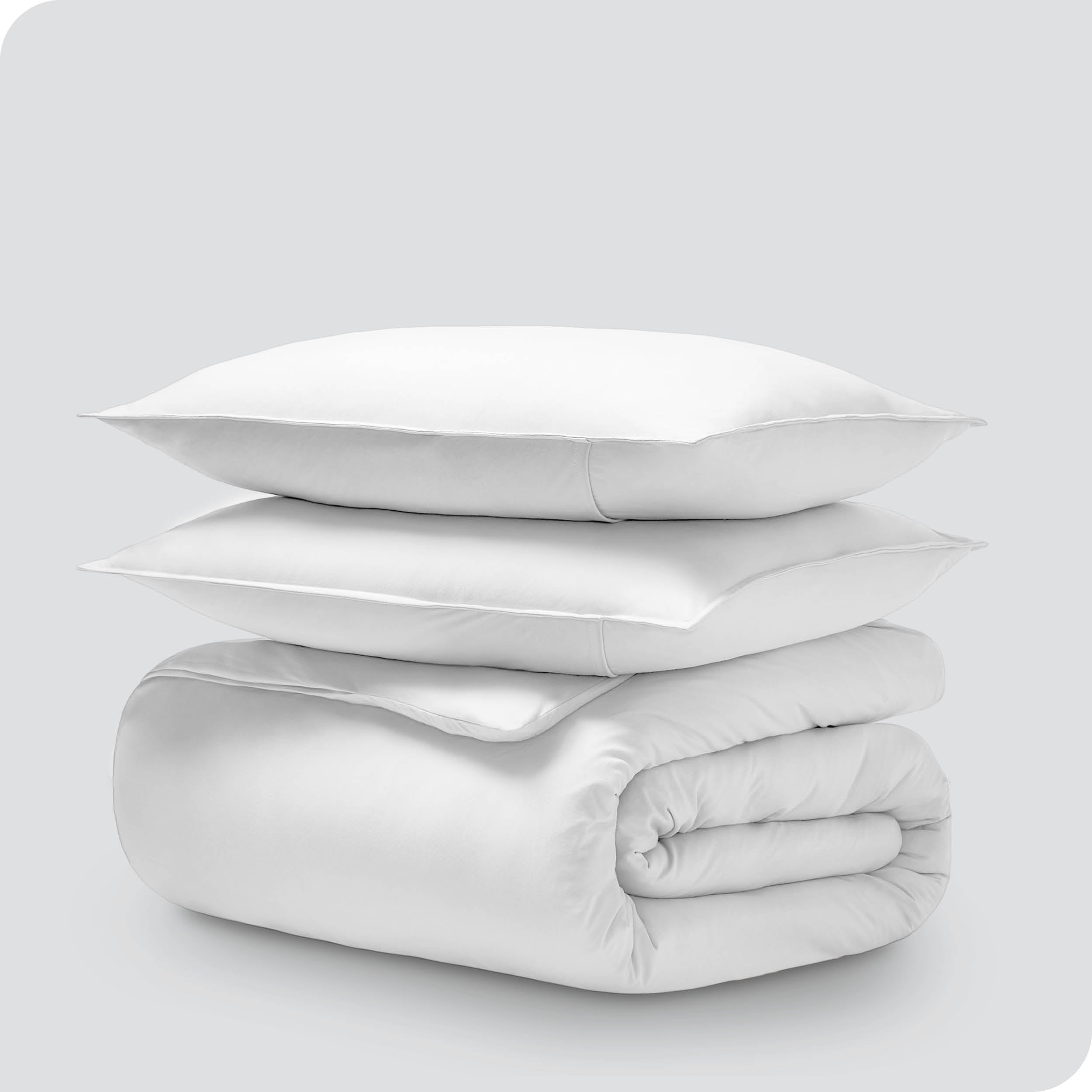 Duvet cover and shams stacked