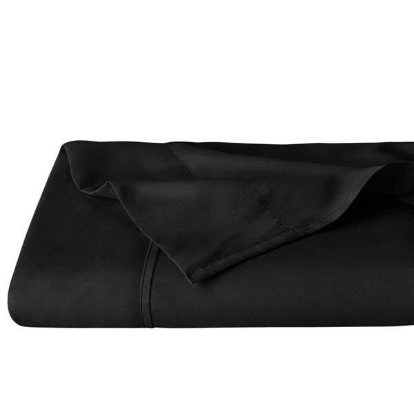 Black microfiber flat sheet folded