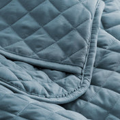 Close in view showing texture of coverlet set fabric