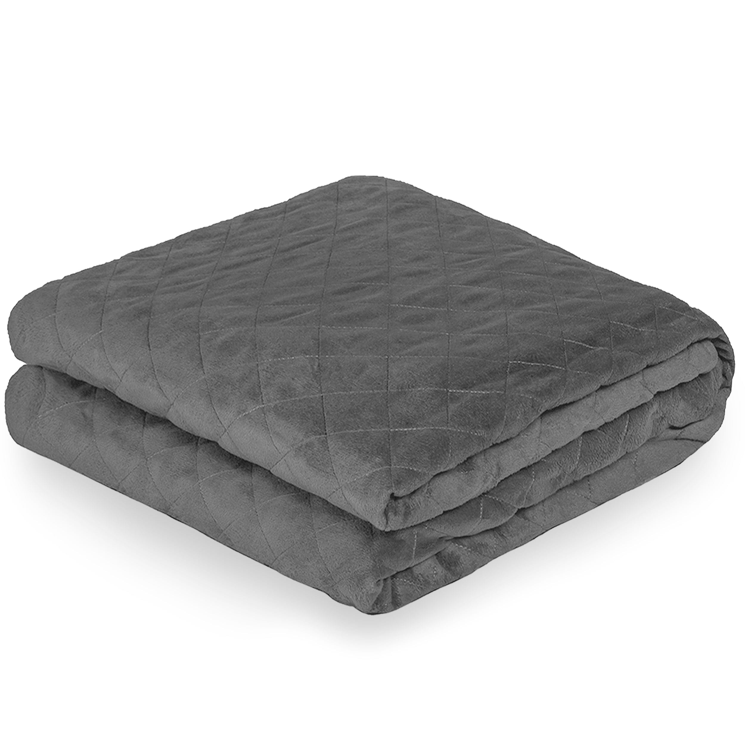 Grey weighted blanket cover folded neatly in a square